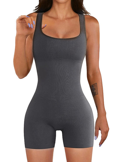 BUYCO Female U-collar Ribbed Romper