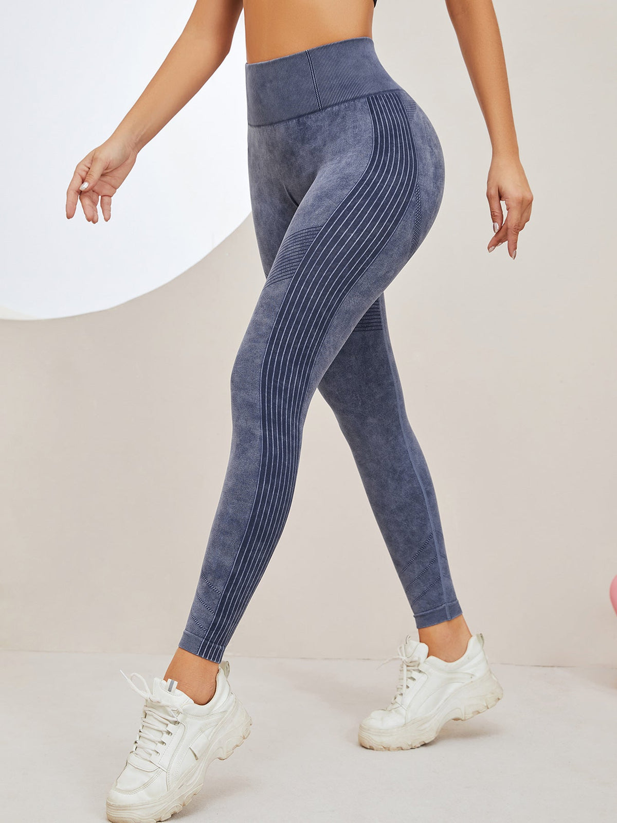 BUYCO Female Denim Ruched Back High-rise Leggings