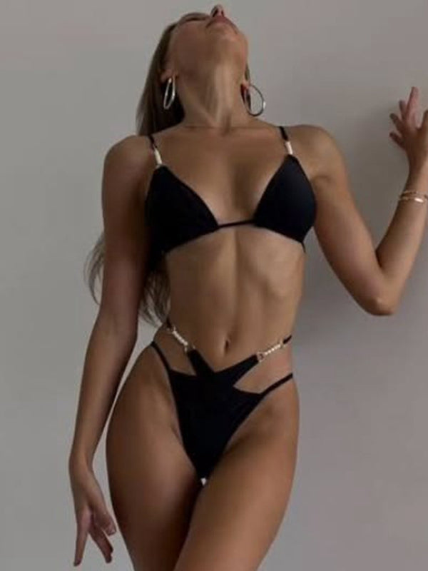 BUYCO Female Fitted Pearl Beach Bikini Set
