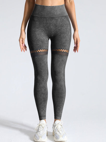 BUYCO Female Fishnet Denim Ruched Back Hip-lift Leggings