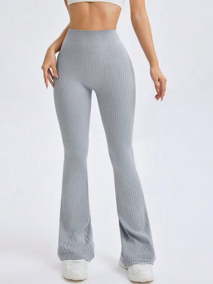 BUYCO Female Ribbed Deep V Back Flare Ruched Back Leggings
