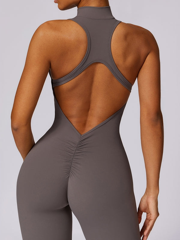 BUYCO Female Zipper Cutout Ruched Back Jumpsuit