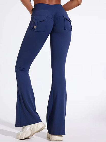BUYCO Female Flare Pocket Ruched Back Cargo Leggings