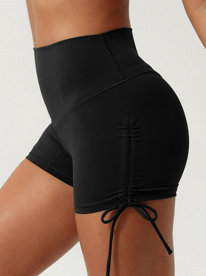 BUYCO Female Drawstring Hip-lift Spandex Gym Fit Shorts