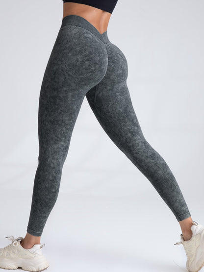 BUYCO Female Denim Deep V Back Ruched Back Leggings