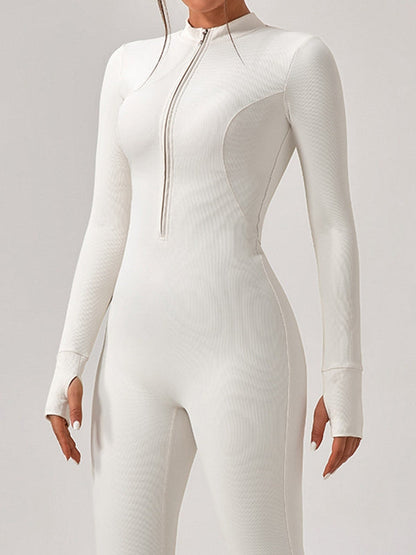 BUYCO Female Zipper Ribbed Jumpsuit