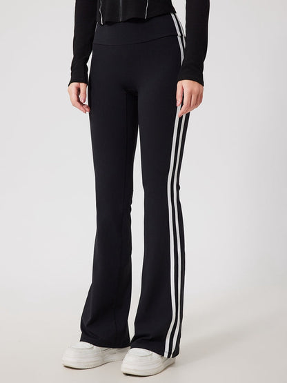 BUYCO Female Fleece Flare Stripe High-waisted Leggings