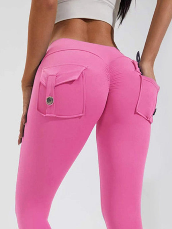 BUYCO Female Pocket Ruched Back Cargo Leggings