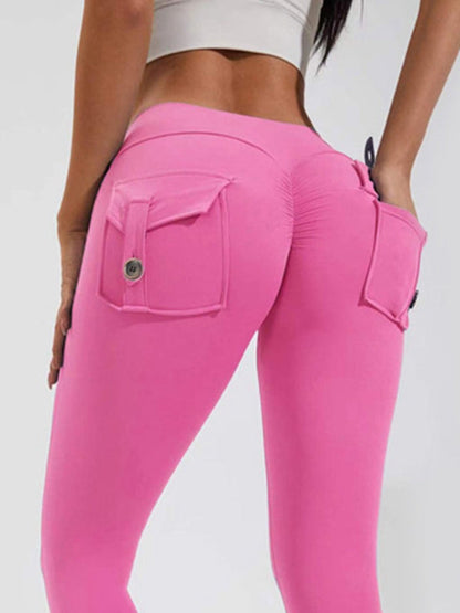 BUYCO Female Pocket Ruched Back Cargo Leggings