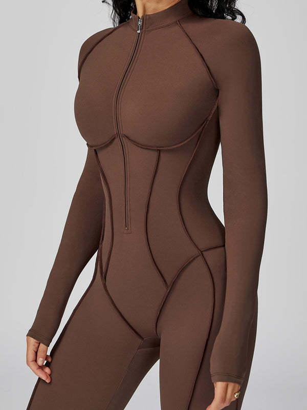 BUYCO Female Fitted Zipper Stitch Performance Jumpsuit