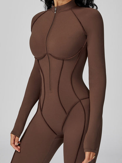 BUYCO Female Fitted Zipper Stitch Performance Jumpsuit