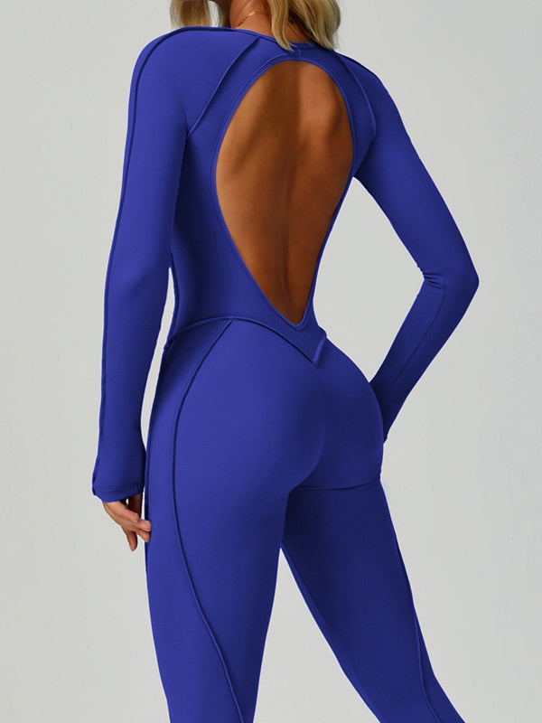 BUYCO Female Heart Backless Long Sleeves Jumpsuit