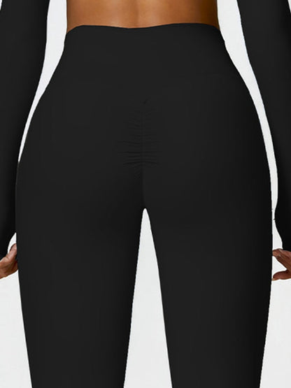 BUYCO Female Ruched Back High-rise Fitness Leggings