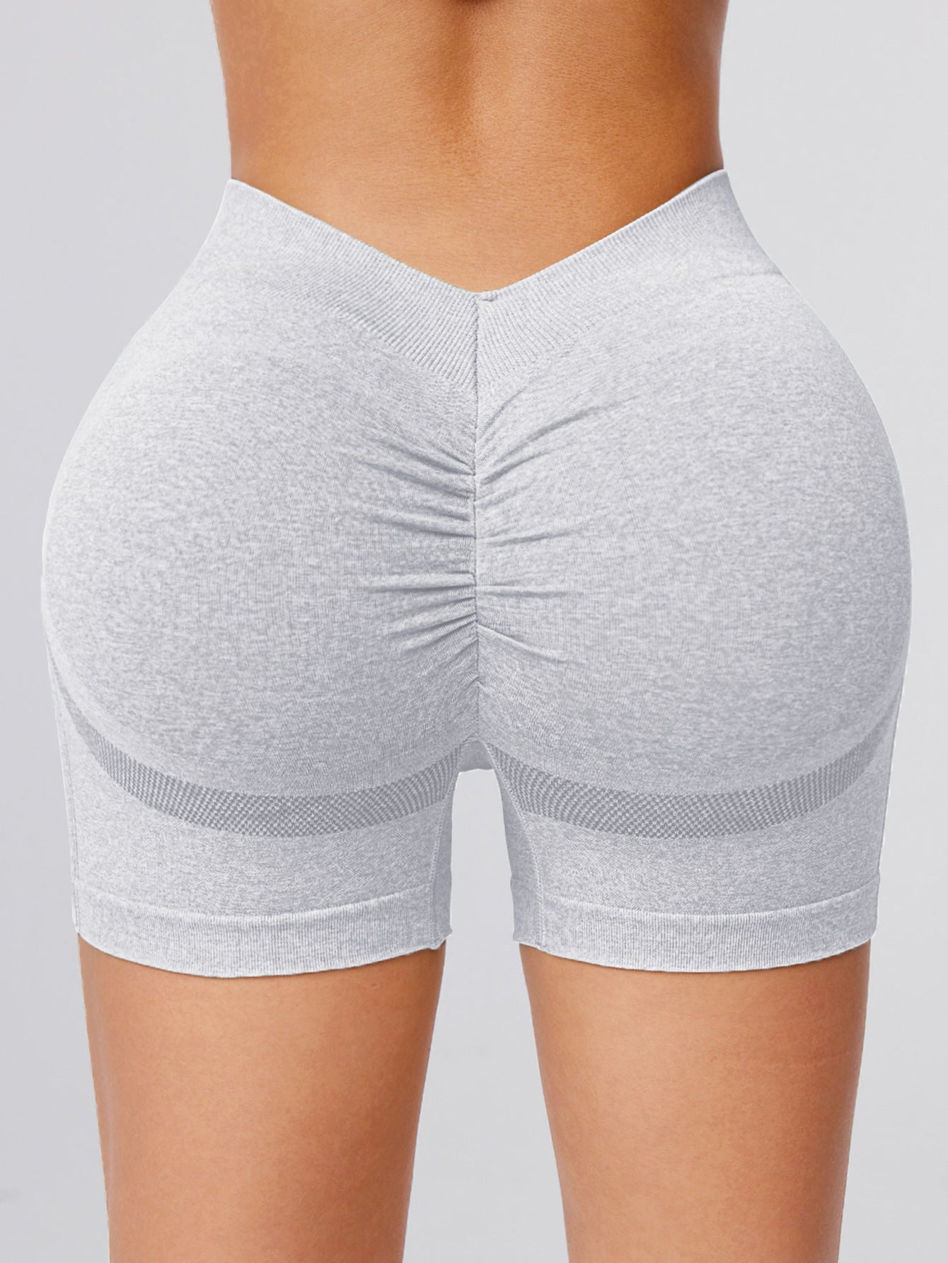 BUYCO Female Deep V Back Ruched Back Seamless Shorts