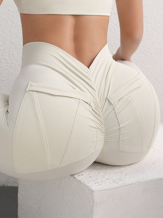 BUYCO Female Pocket Ruched Back Hip-lift Leggings