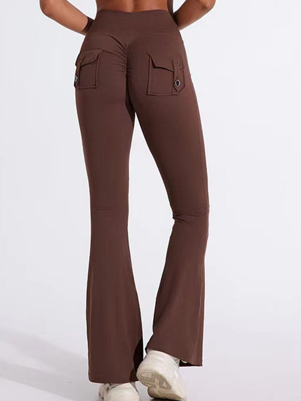 BUYCO Female Flare Pocket Ruched Back Cargo Leggings