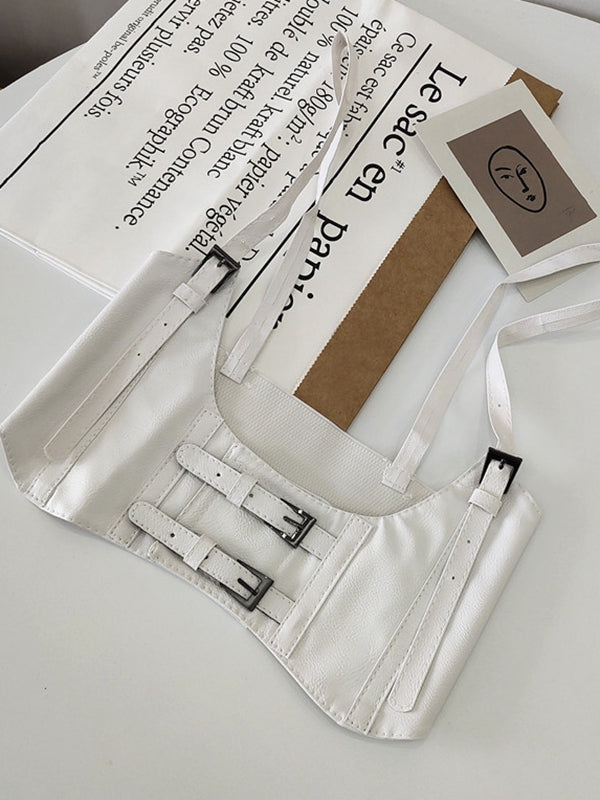 BUYCO Female Faux Leather Punk Retro Shapewear