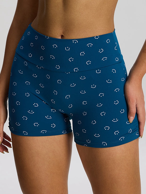 BUYCO Female Print Drawstring Spandex Gym Fit Shorts