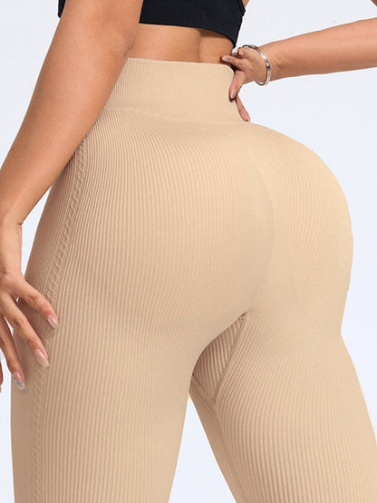 BUYCO Female Ruched Back Ribbed High-rise Leggings