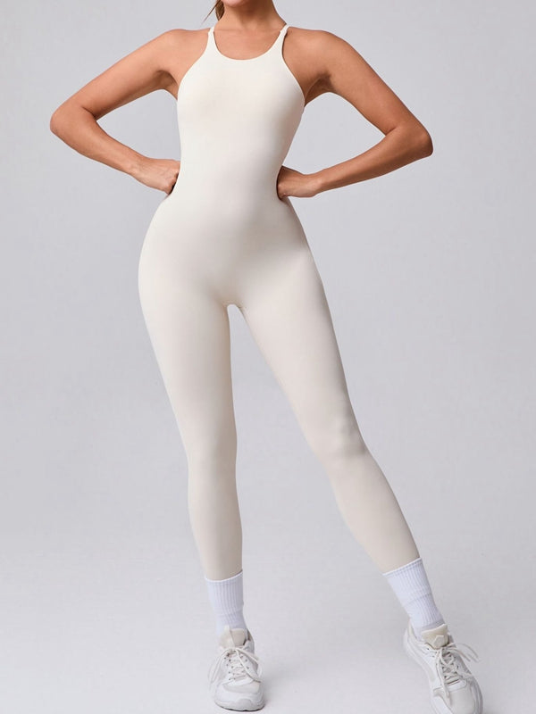 BUYCO Female Cross Back Adjustable Strap Jumpsuit
