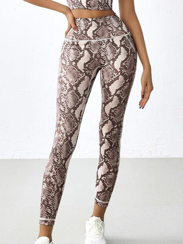 BUYCO Female Snake Print High-rise Leggings
