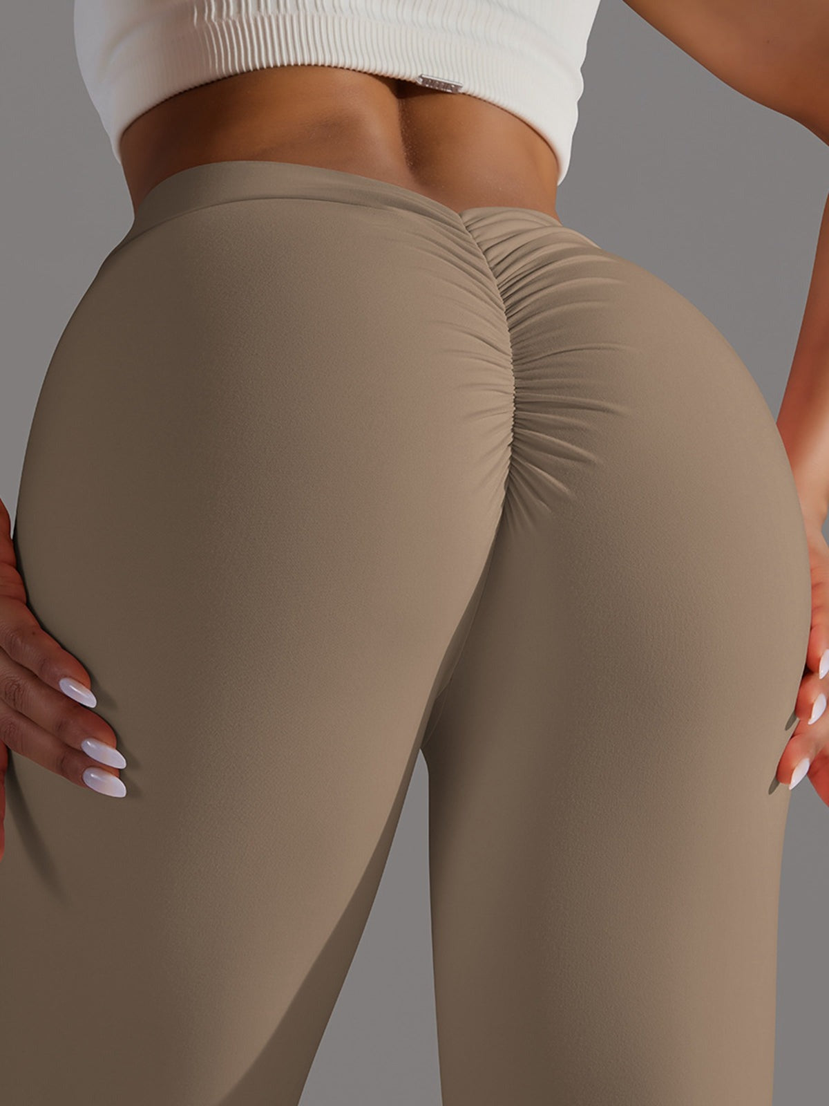 BUYCO Female Deep V Back Ruched Back Leggings