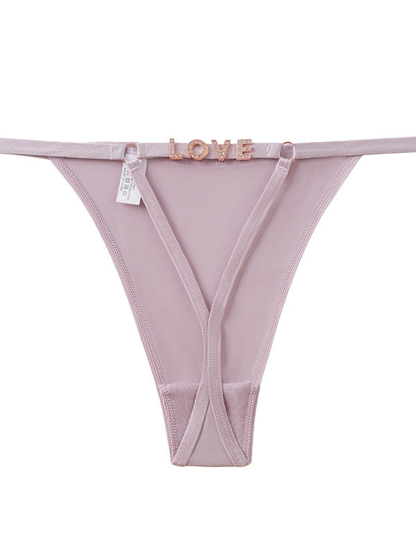 BUYCO Femal Fitted Mesh Cutout Metal Panties