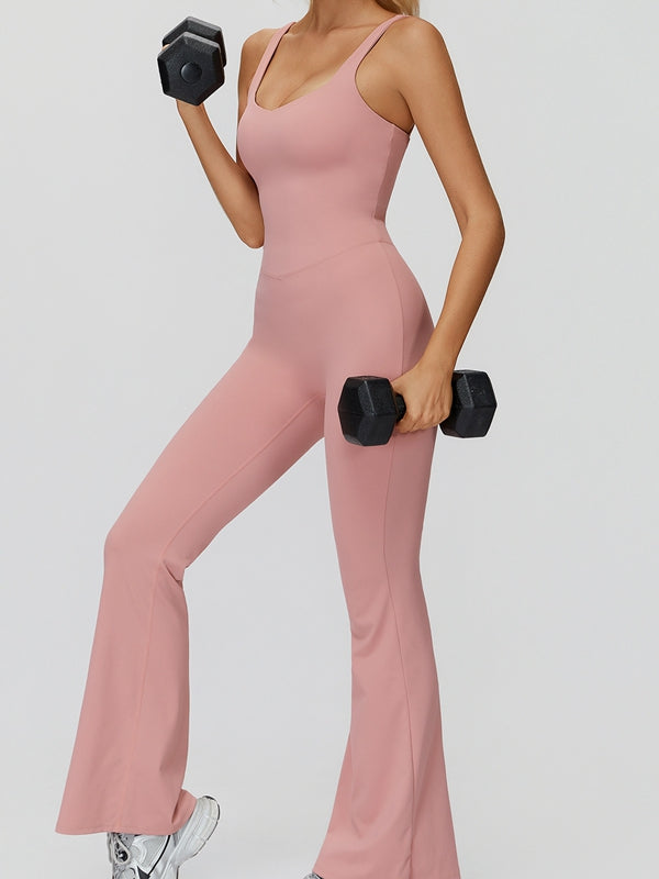 BUYCO Female Cross Back Flare Jumpsuit