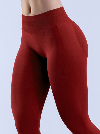 BUYCO Female Low Waist Solid Color Elastic Tight Basic Yoga Leggings