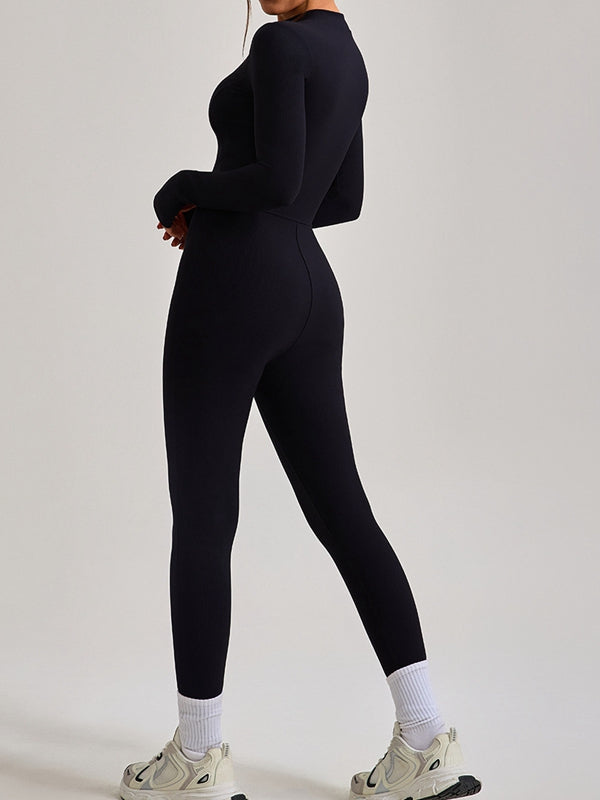 BUYCO Female Zipper Ribbed Jumpsuit