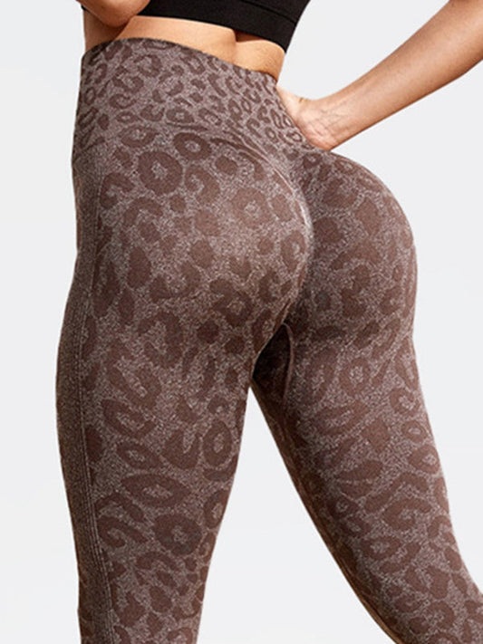 BUYCO Female Leopard Print Ruched Back Seamless Leggings