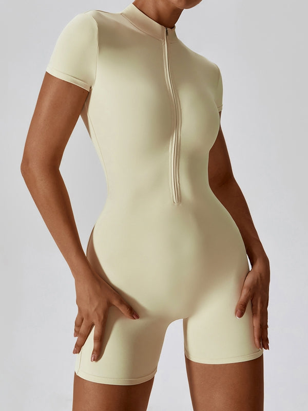 BUYCO Female Stand Collor Zipper Hip-lift Jumpsuit