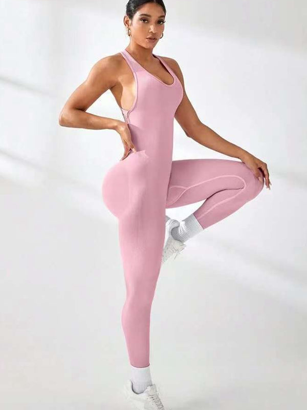 BUYCO Female Cross Back Ruched Back Jumpsuit