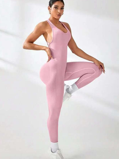 BUYCO Female Cross Back Ruched Back Jumpsuit
