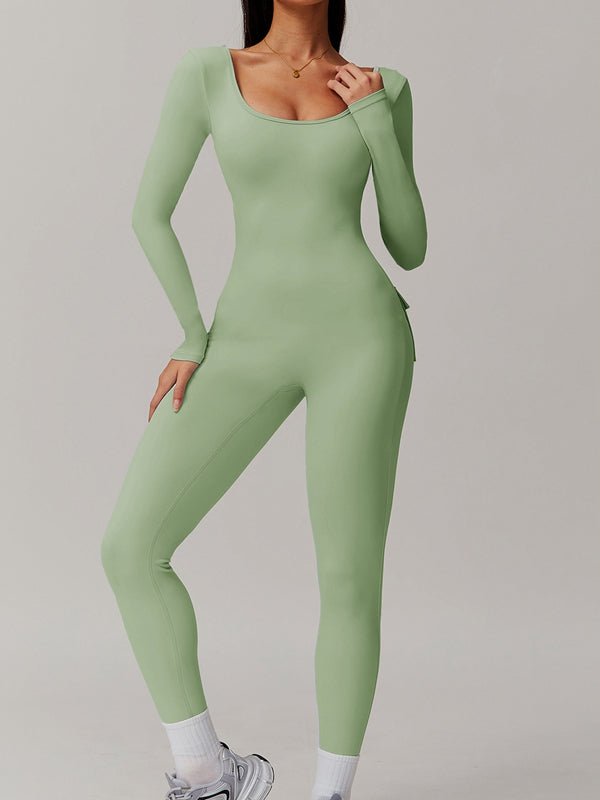 BUYCO Female Fitted Cutout Pocket Fit Cargo Jumpsuit