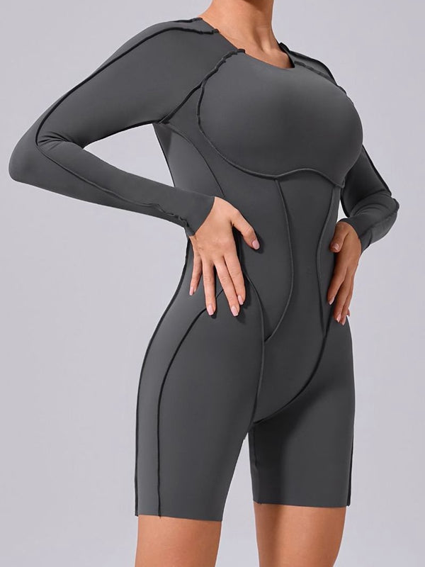 BUYCO Female Heart Backless Long Sleeves Romper