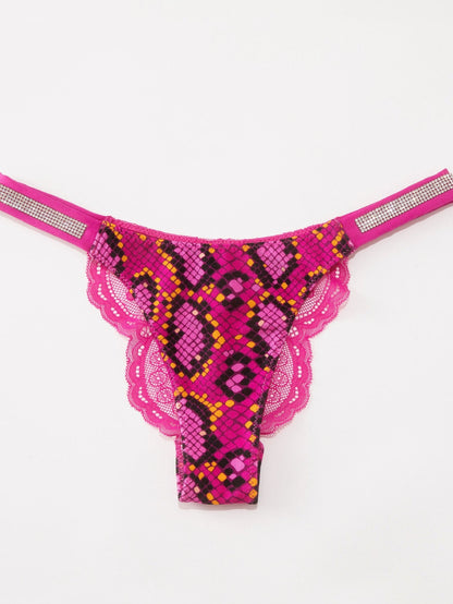 BUYCO Female Lace Print Dazling Diamond Panties