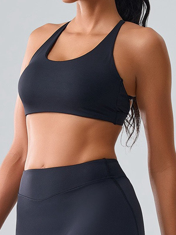 BUYCO Female Unique Cut Out Cross Back Backless Sports Bras