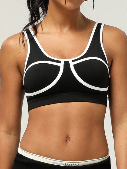 BUYCO Female Contrast Color Cutout Sports Bras