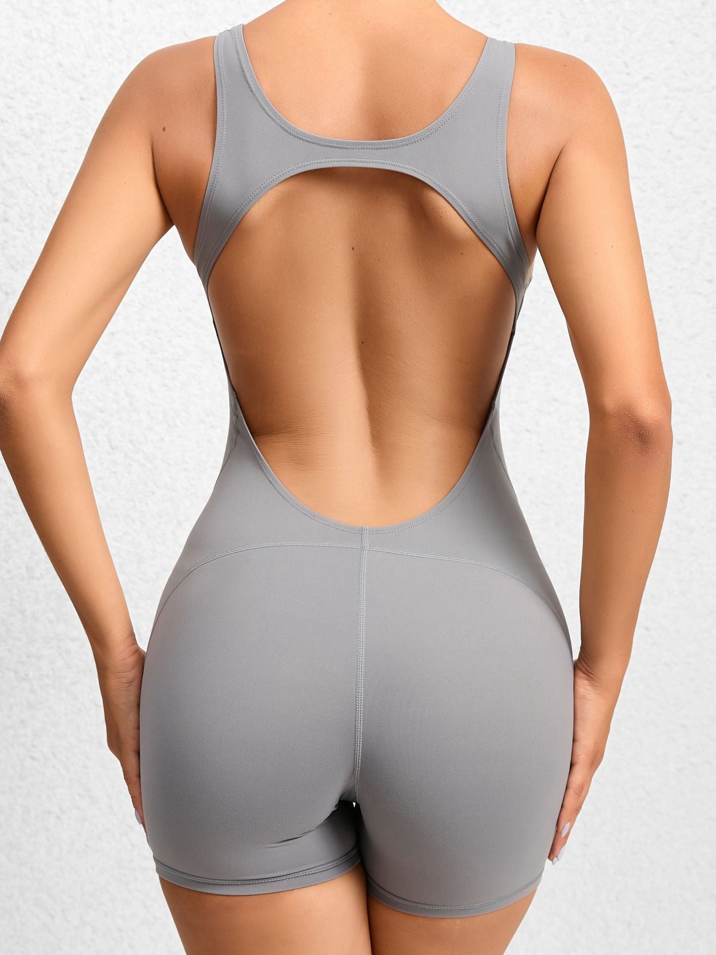 BUYCO Female U Collar Backless Romper