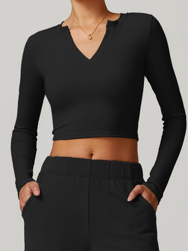 BUYCO Female Fitted V Collar Long Sleeves