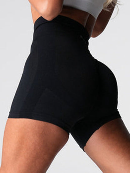 BUYCO Female Quick-dry Ruched Back Seamless Spandex Gym Fit Shorts