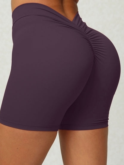 BUYCO Female Ruched Back Spandex Gym Fit Shorts
