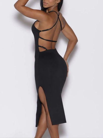 BUYCO Female Cross Back Split Dress