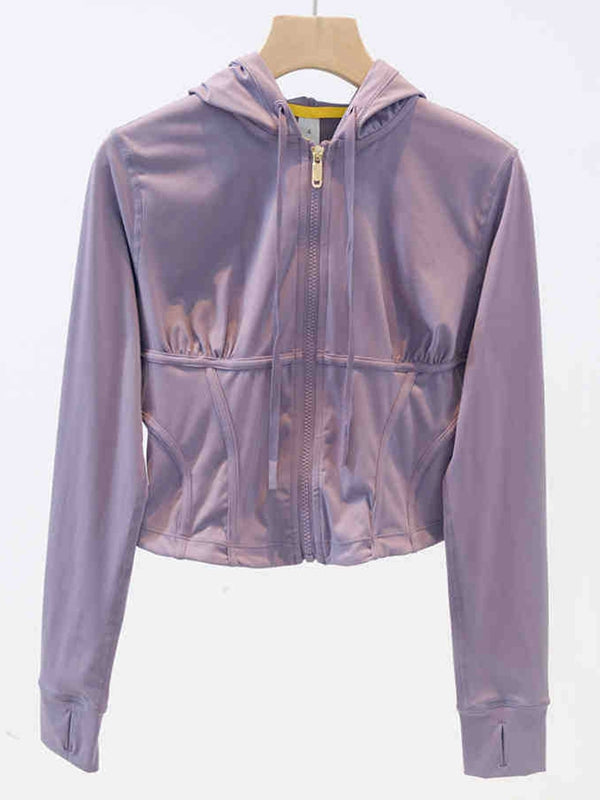 BUYCO Female Zipper Corset Hooded Jacket