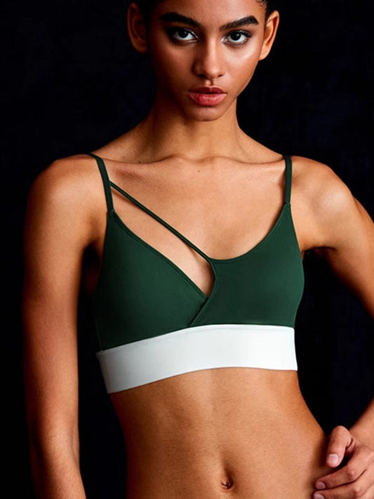 BUYCO Female Contrast Color Cutout Backless Sports Bras