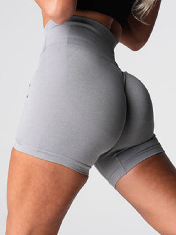 BUYCO Female Quick-dry Ruched Back Seamless Spandex Gym Fit Shorts