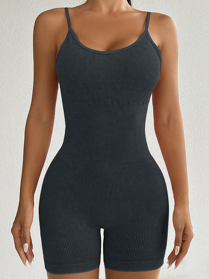 BUYCO Female Denim Ribbed Romper