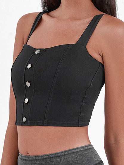 BUYCO Female Denim Button Tank