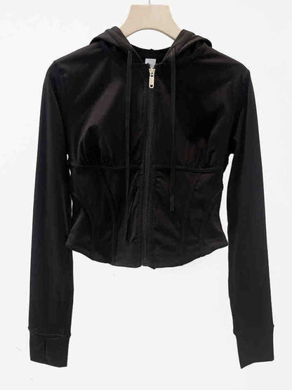 BUYCO Female Zipper Corset Hooded Jacket
